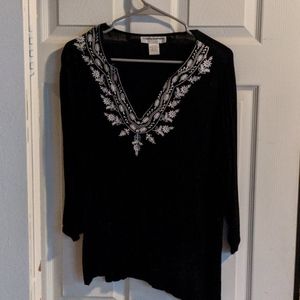 Black embroidered shirt